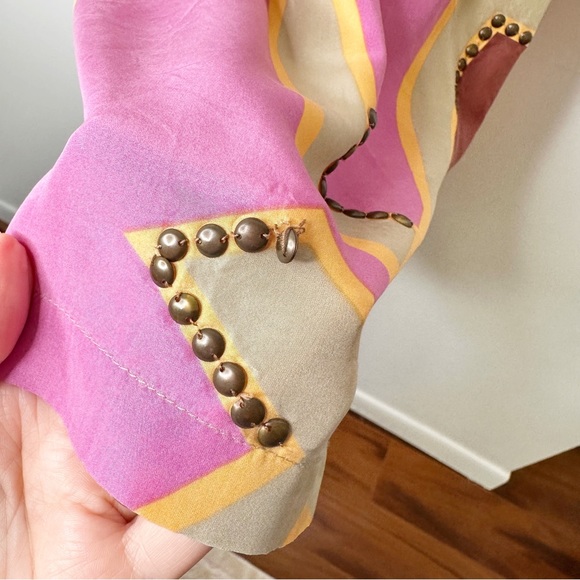 Antik Batik Silk Drop Waist Boho Lilac Shift Dress Size Medium - Picture 12 of 12